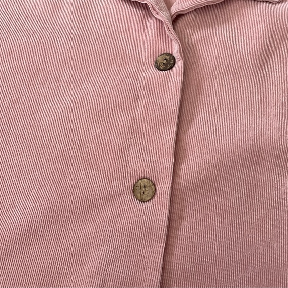 Cellabie Corduroy Pink Buttoned Vest Jacket Shacket Size L Designed in France - Picture 2 of 8